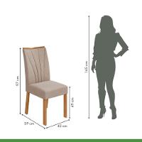 Conjunto Mesa Apogeu 170cm Tampo Mdf 6 Cadeiras Apogeu Amendoa/off/veludo Creme - 2