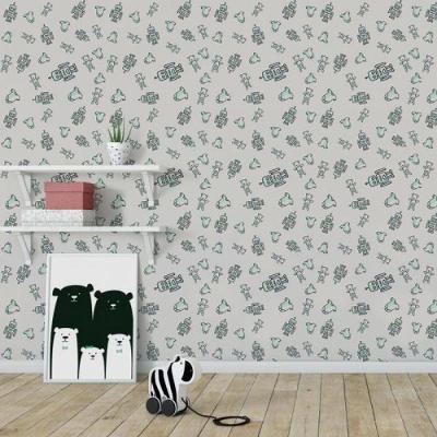 Papel De Parede Infantil Robô Ursinho Baby