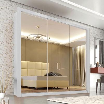 Guarda Roupa Casal Panama 3 Portas de Correr 4 Gavetas Branco Sallêto Móveis