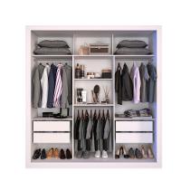 Guarda Roupa Casal Com Espelho 3 Portas 4 Gavetas Panamá Sallêto Móveis Branco