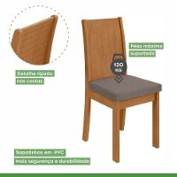 Conjunto 2 Cadeiras Estrutura Mdf/mdp Athenas Móveis Lopas Amêndoa/suede  Bege - 5