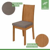 Conjunto 2 Cadeiras Estrutura Mdf/mdp Athenas Móveis Lopas Amêndoa/suede  Bege - 13