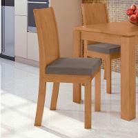 Conjunto 2 Cadeiras Estrutura Mdf/mdp Athenas Móveis Lopas Amêndoa/suede  Bege - 17