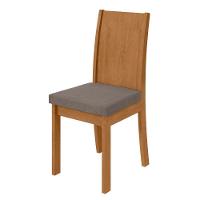 Conjunto 2 Cadeiras Estrutura Mdf/mdp Athenas Móveis Lopas Amêndoa/suede  Bege - 21