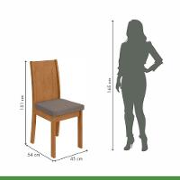 Conjunto 2 Cadeiras Estrutura Mdf/mdp Athenas Móveis Lopas Amêndoa/suede  Bege - 25