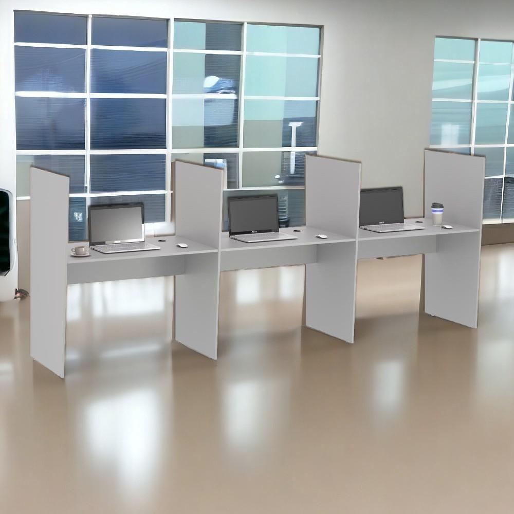 Balcao De Atendimento 3 Lugar Mixer Cinza - 3