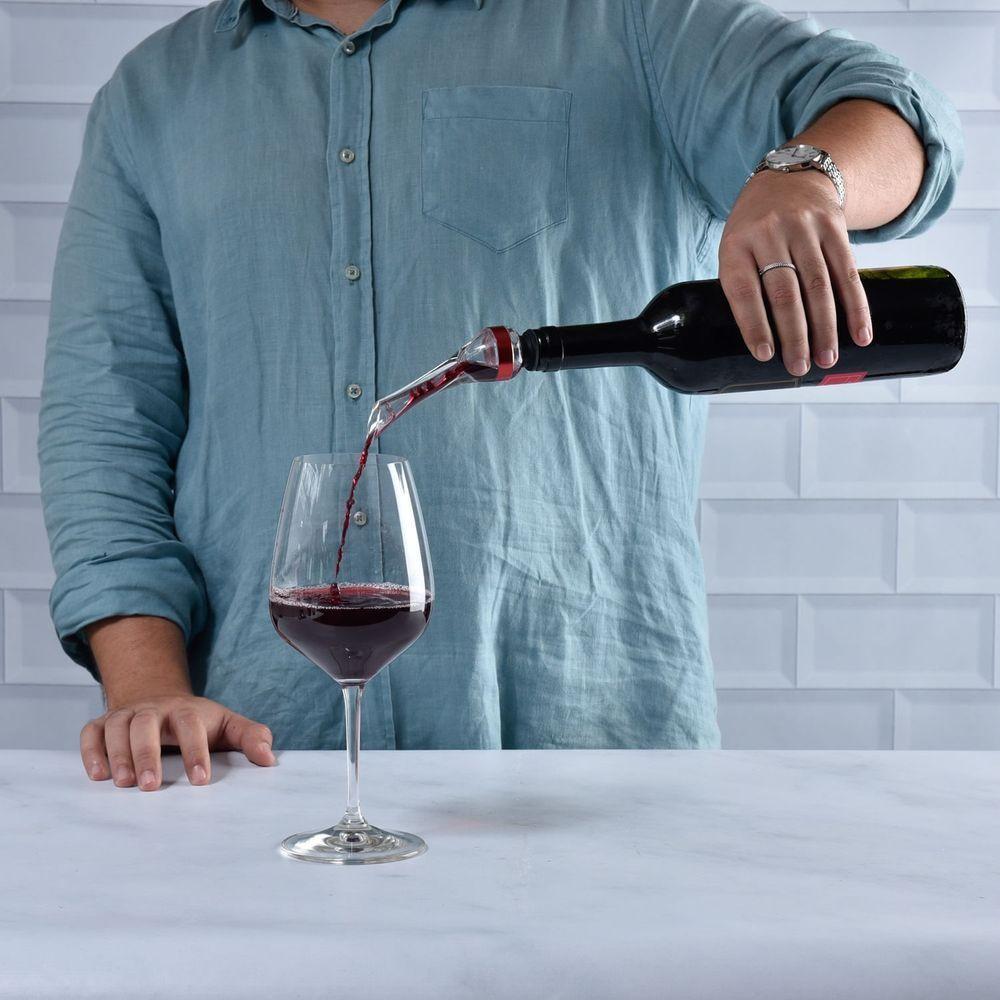 Kit Vinho Com Bomba A Vácuo E Aerador Em Aço Inox Kenya Preto - 9