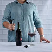 Kit Vinho Com Bomba A Vácuo E Aerador Em Aço Inox Kenya Preto - 3