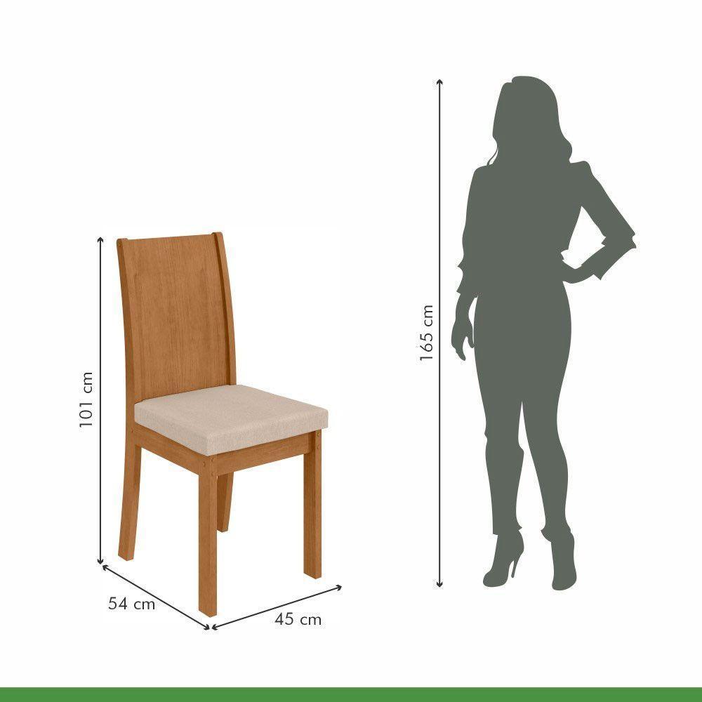 Conjunto Mesa Celebrare 100cm Tampo Mdf/vidro 4 Cadeiras Athenas Off/amendoa /veludo Creme - 2