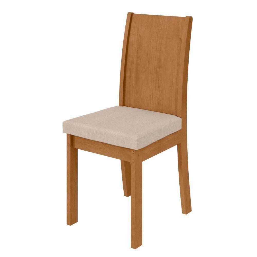 Conjunto Mesa Celebrare 100cm Tampo Mdf/vidro 4 Cadeiras Athenas Off/amendoa /veludo Creme - 6