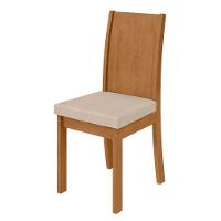 Conjunto Mesa Celebrare 100cm Tampo Mdf/vidro 4 Cadeiras Athenas Off/amendoa /veludo Creme - 6