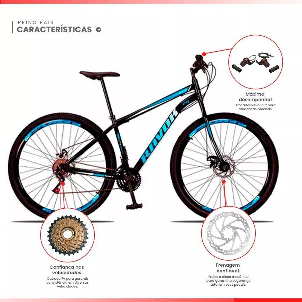 Bicicleta Aro 29 Bike Aço 21 Marchas Velocidades Freio A Disco Cor:azul - 2
