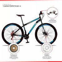 Bicicleta Aro 29 Bike Aço 21 Marchas Velocidades Freio A Disco Cor:azul - 2