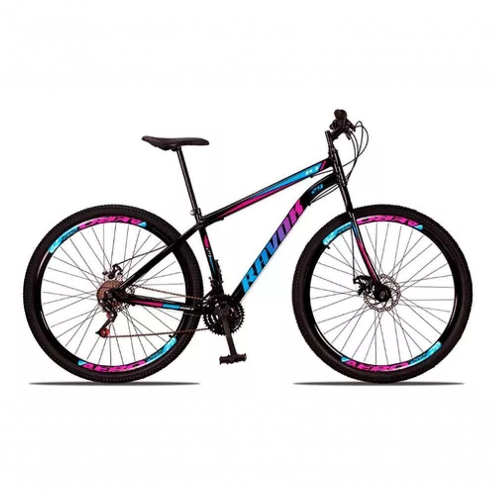 Bicicleta Aro 29 Shimano Traseiro Aço 21 Velocidades Marchas Cor:azul E Rosa - 1