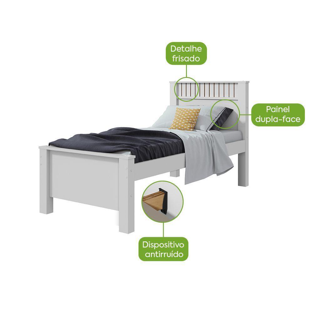 Cama Solteiro Athenas - Lopas Branco - 2