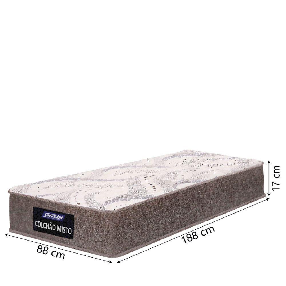 Cama Box Solteiro Gazin Colchão Com Espuma 88x188x55cm Camboriu suporta Até 120 Kg Por Pessoa Marrom - 4