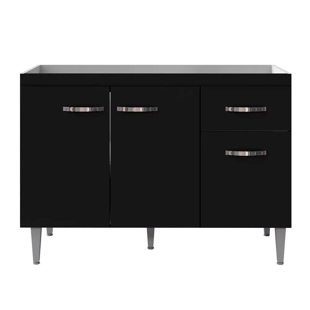 Balcão De Cozinha 3 Portas Cheltenham Preto Fosco - 1