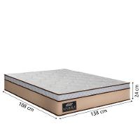 Cama Box Casal Gazin Colchão Molas Ensacadas 138x188x62cm Maximus Bege/marrom