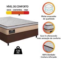 Cama Box Casal Gazin Colchão Molas Ensacadas 138x188x62cm Maximus Bege/marrom - 5
