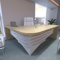 Conjunto Mesa Executiva E Balcão Wycombe Carvalho Branco - 7