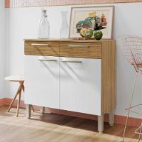 Balcão De Cozinha Com 2 Portas Nantes Freijó Supremo Ripado - 4