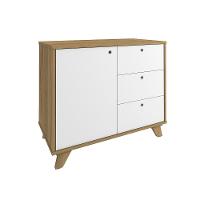 Balcão 3 Gavetas 1 Porta Capri Olmo Branco