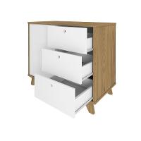 Balcão 3 Gavetas 1 Porta Capri Olmo Branco - 8