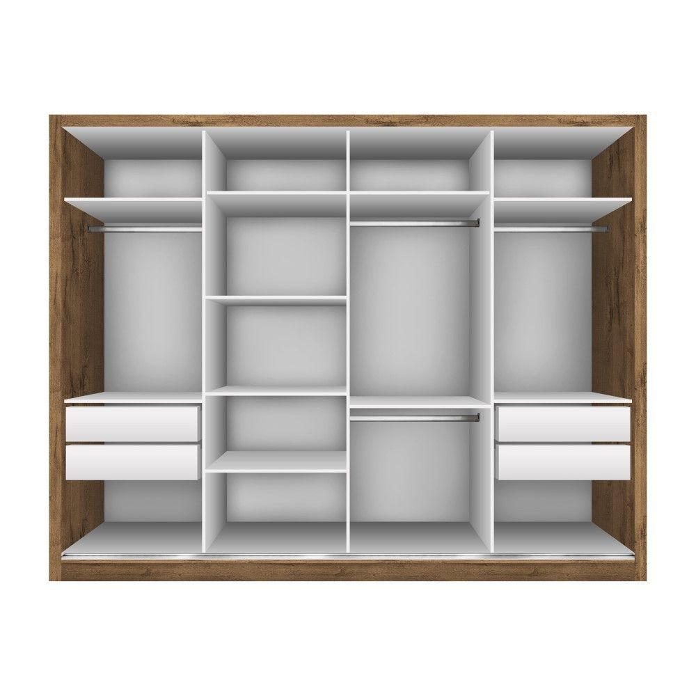 Guarda Roupa Casal Milano Freijó 4 Portas 4 Gavetas Minastex - 10