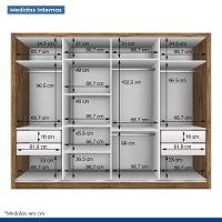 Guarda Roupa Casal Milano Freijó 4 Portas 4 Gavetas Minastex - 5