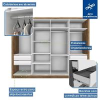 Guarda Roupa Casal Milano Freijó 4 Portas 4 Gavetas Minastex - 11