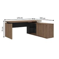 Mesa Com 3 Nichos E Balcão Cuiabá Nogal Preto - 2