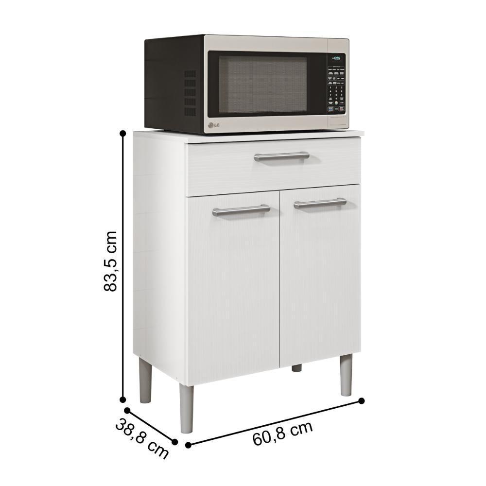 Balcão De Cozinha Para Microondas Valência Branco - 2