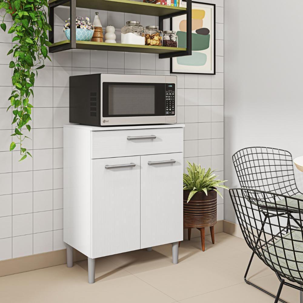 Balcão De Cozinha Para Microondas Valência Branco - 4