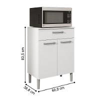 Balcão De Cozinha Para Microondas Valência Branco - 2