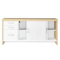 Conjunto Mesa Executiva E Balcão Watford Carvalho Branco - 5