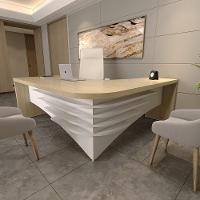 Conjunto Mesa Executiva E Balcão Watford Carvalho Branco - 7