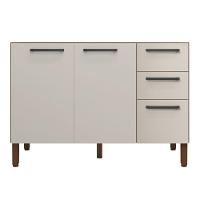 Balcão Cozinha Com Tampo E 2 Portas New Nogueira Off White - 1