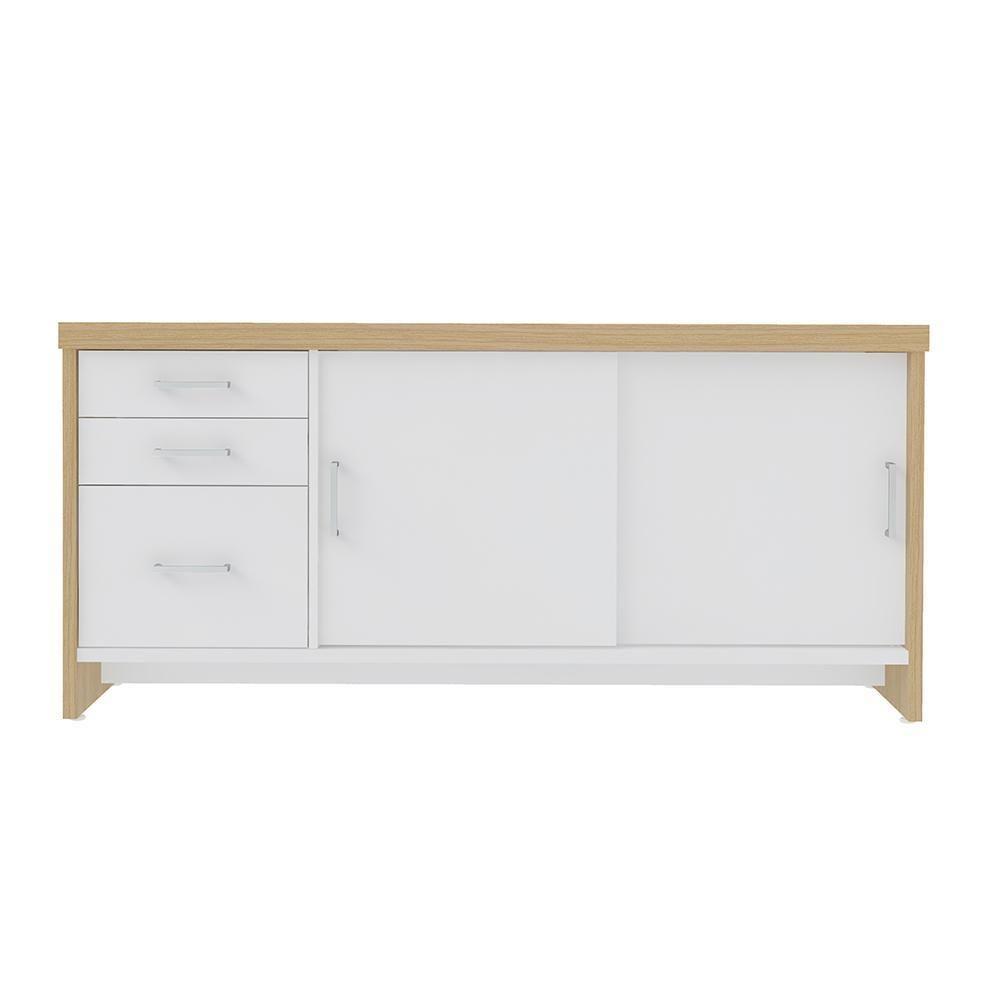 Conjunto Mesa Executiva E Balcão Rotherham Carvalho Branco - 6