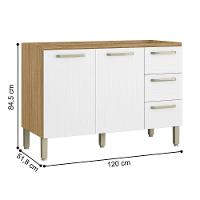 Balcão 2 Portas E 3 Gavetas Trail Freijó Supremo - 2