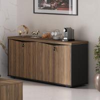 Mesa Para Escritório E Balcão 4 Portas Conde Nogal Preto - 4