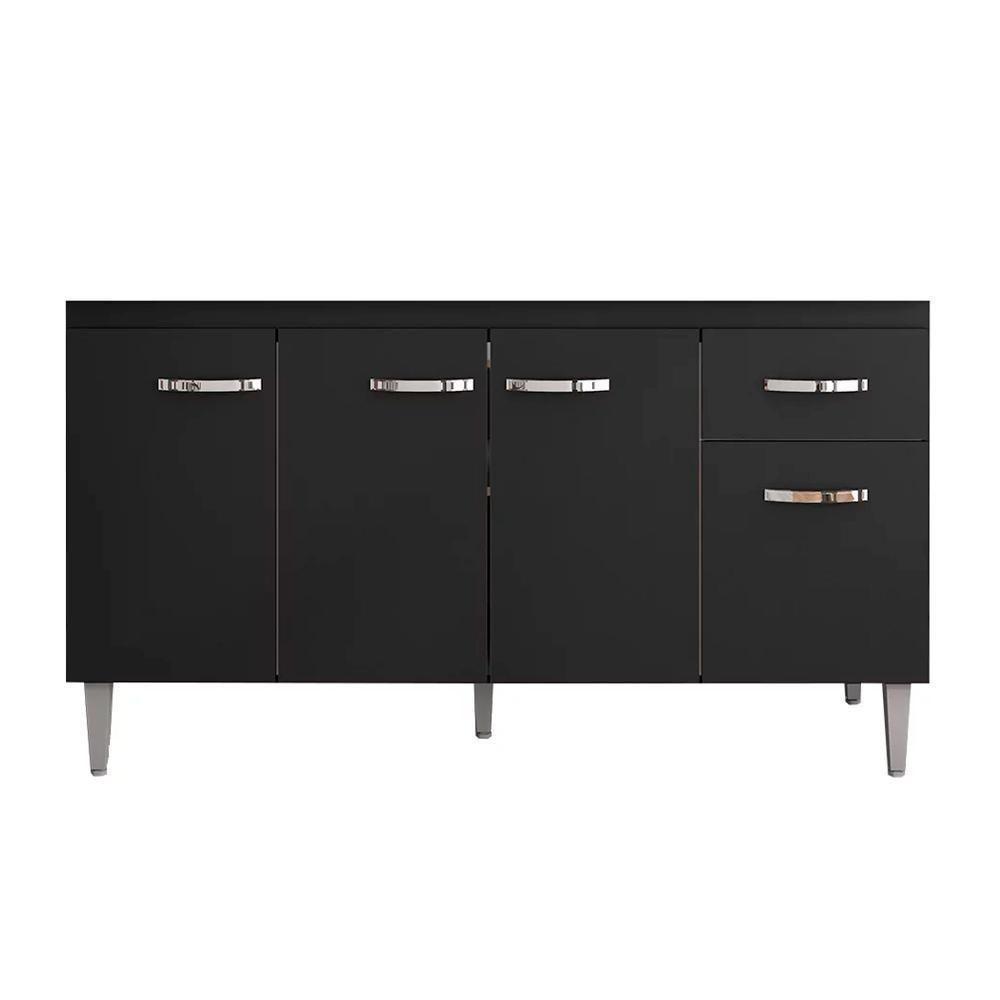 Balcão De Cozinha 4 Portas 1.5 Exeter Preto Fosco - 3