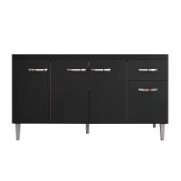 Balcão De Cozinha 4 Portas 1.5 Exeter Preto Fosco - 3