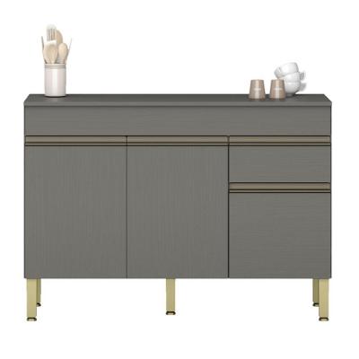 Balcão De Cozinha Com Tampo E 3 Portas Salisburia Gris