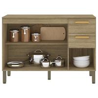 Balcão Para Cozinha Com 3 Portas E 2 Gavetas éssen Freijó - 3