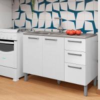 Balcão Cozinha Com Tampo E 2 Portas New Branco Supremo - 4