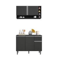 Balcão E Aéreo Para Cozinha Miami Cinza Fosco - 3