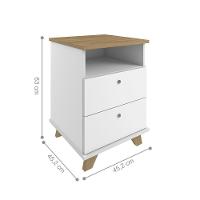 Conjunto Balcão E Gaveteiro Basildon Olmo Branco - 3