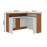 Balcão Para Secretária E Armário Aratiba Freijó Branco - 2