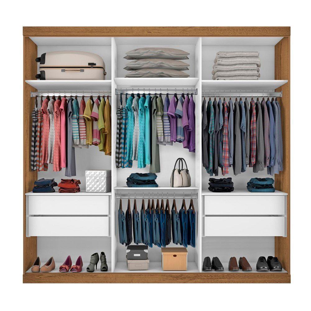 Guarda Roupa Casal Isabela Freijó 3 Portas De Correr E 9 Espelhos Minastex - 6