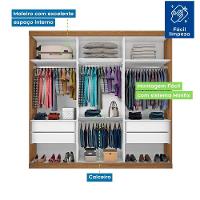 Guarda Roupa Casal Isabela Freijó 3 Portas De Correr E 9 Espelhos Minastex - 3